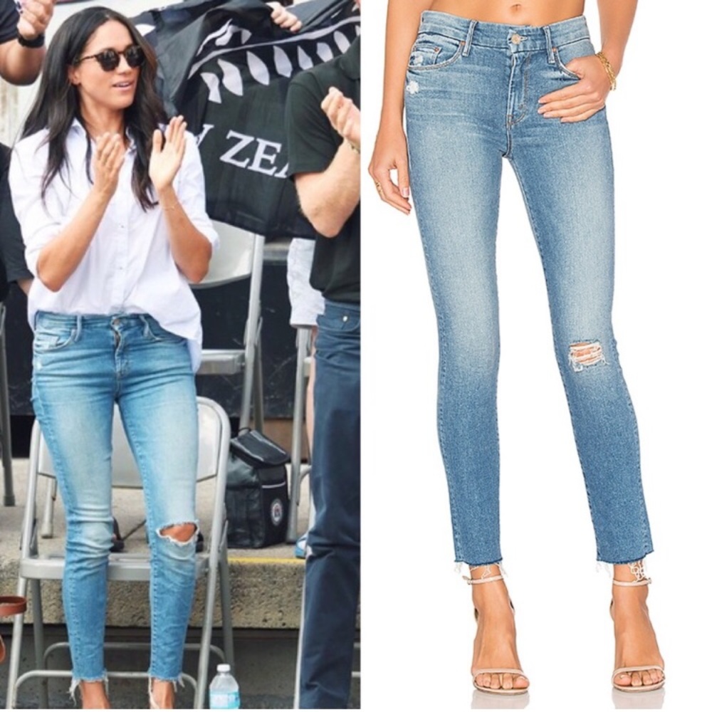 MOTHER Light Blue Cropped Jeans
